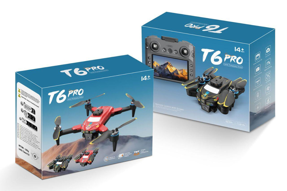 T6 Pro Foldable Camera Drone with Screen Remote Control – 14+ Age